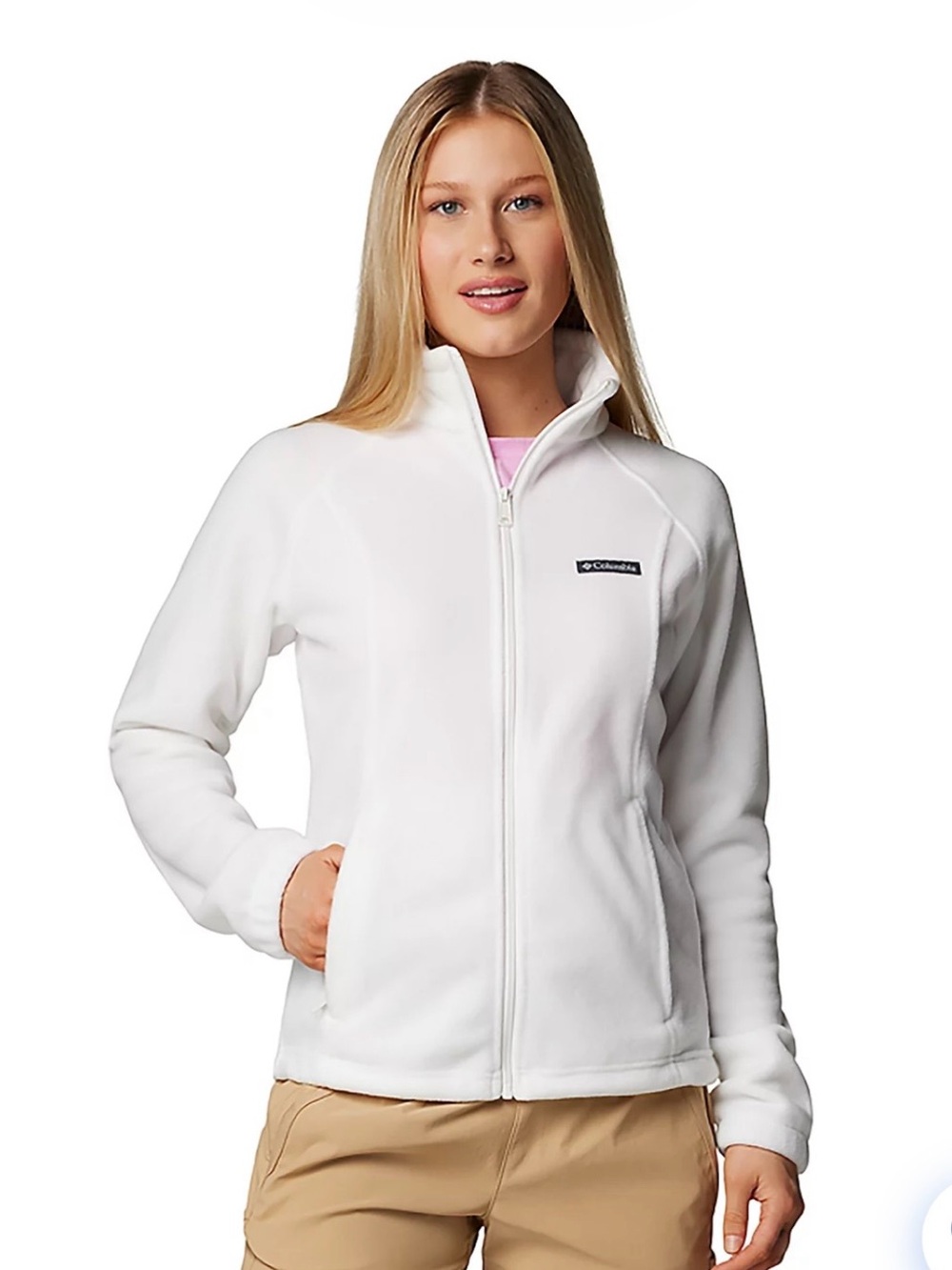 NEVER WORN. Columbia Women's White Full-Zip Fleece Jacket
